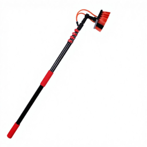 Aluminum water fed pole with brush and hose reel