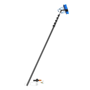 Carbon fiber telescopic pole with cleaning tool attachment